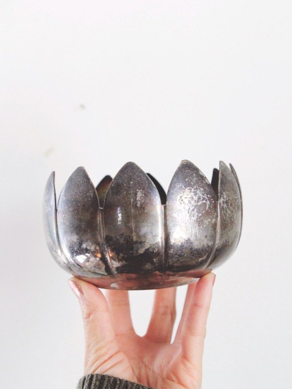 Vintage Silver Plated Lotus Flower Bowl Water Lilly Bowl Reed & Barton